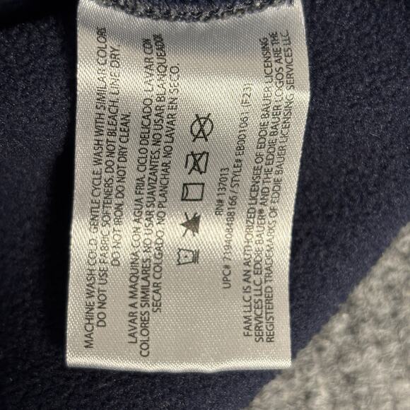 Eddie Bauer Fleece Mens XL Blue Gray Snap T Pullover Outdoor Travel Casual Hike - Picture 6 of 12